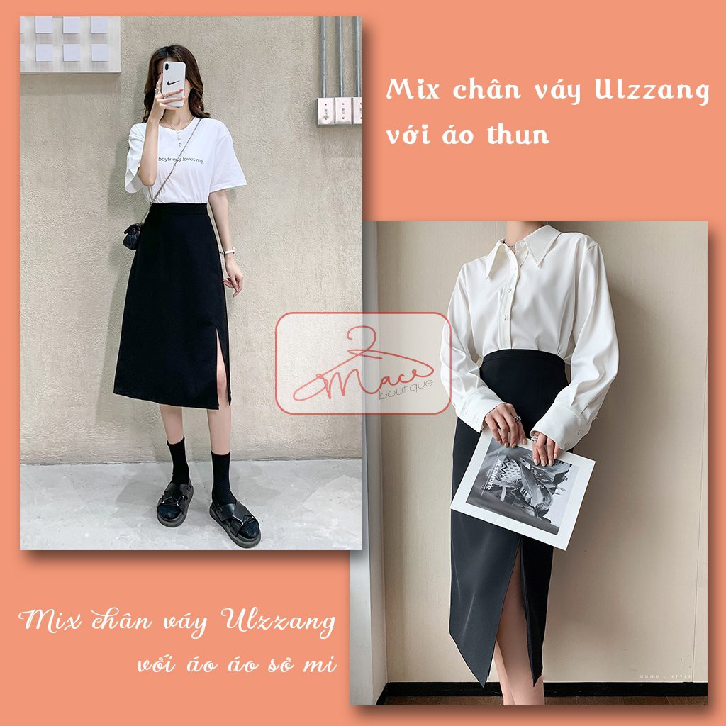[bán lỗ lấy sao]chân váy dài ulzzang phong cách Hàn Quốc, chân váy chữ a dài xẻ tà | BigBuy360 - bigbuy360.vn
