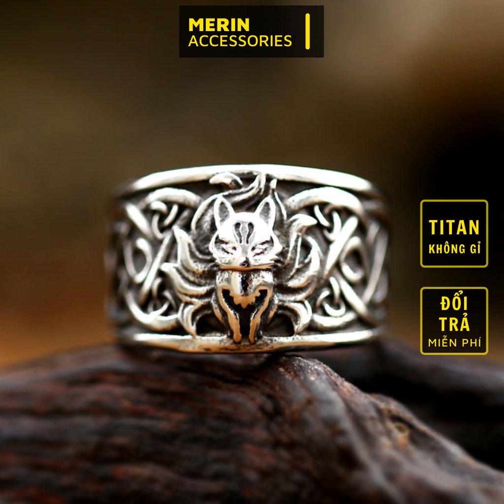 Nhẫn nam nữ tròn Merin Accessories màu bạc thời trang chất Titan đẹp đơn giản không gỉ - Nhẫn Vĩ Hồ