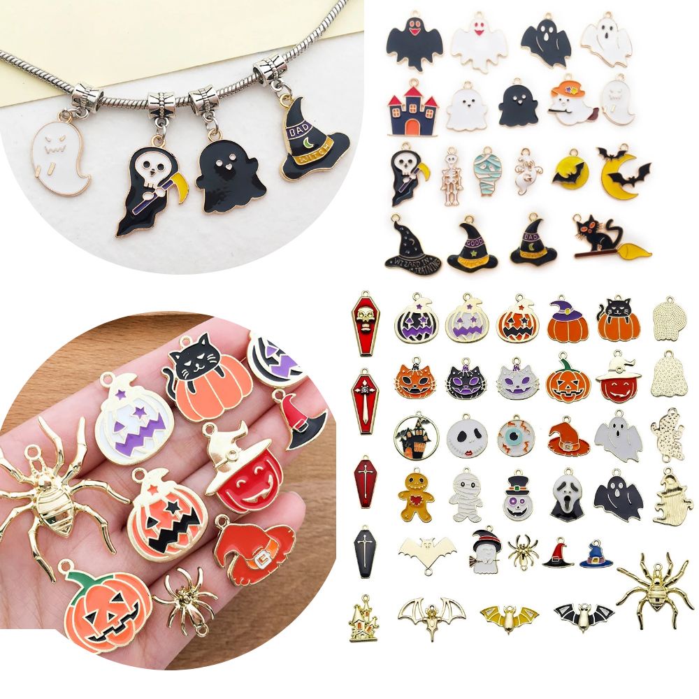 Set 19 / 20 Mặt Vòng cổ 20x23mm In Chữ I 'M Halloween Độc Đáo