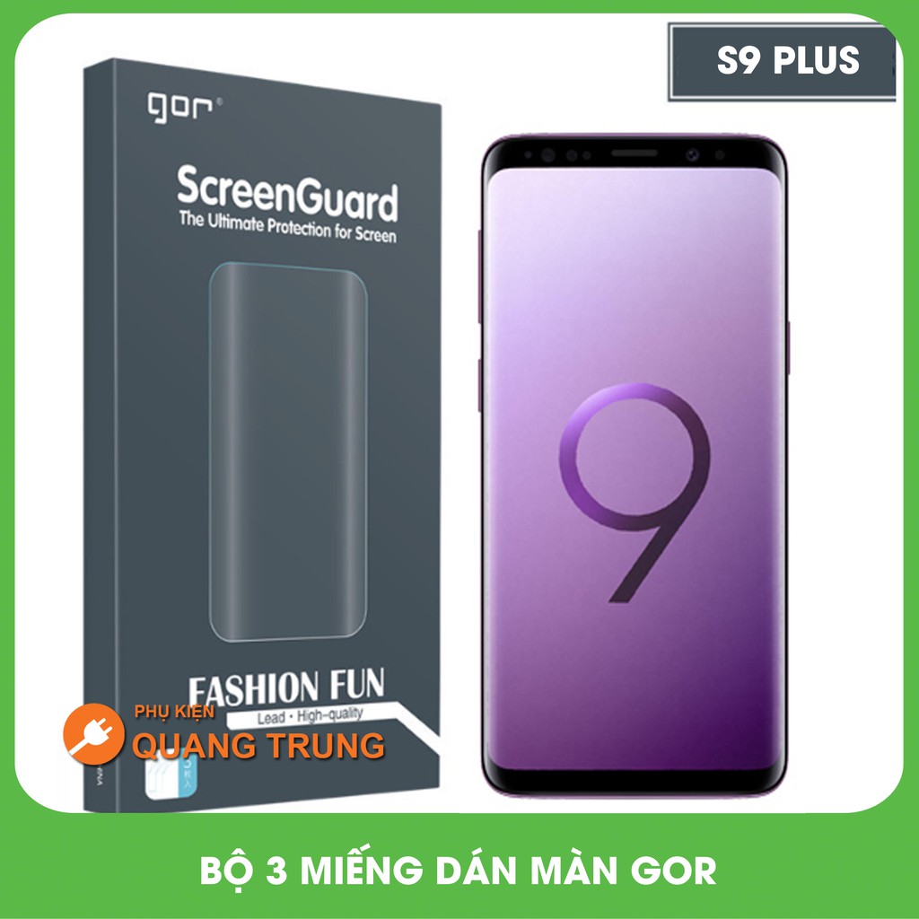 Bộ 3 miếng dán màn hình gor dành cho galaxy S9plus ( 3 miếng dán trước và dán carbon)