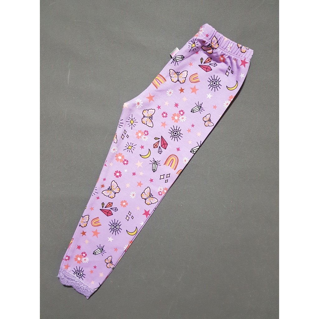 Quần legging dài bé gái màu hồng in ngựa pony và tím hoa lá ngọt ngào đáng yêu