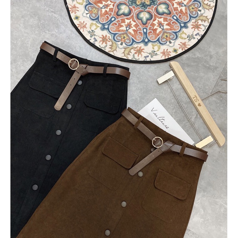 CHÂN VÁY DÀI KÈM ĐAI QUẢNG CHÂU CỰC ĐẸP NỮ CV1807