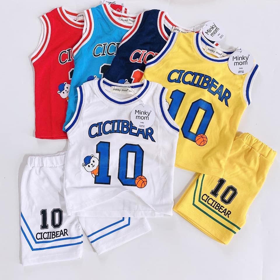 Sale !!! (7- 40kg) Bộ Cộc Tay Hàng Minky Mom Bóng Rỗ Thông Hơi Cho Bé (80-170) - Alpha Kids Shop