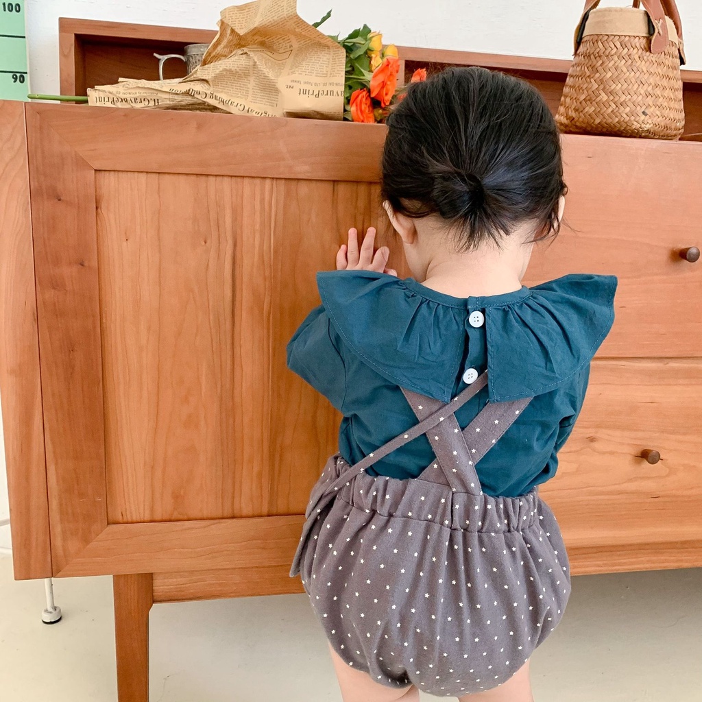 Quần yếm, áo tay dài, túi đeo xinh xắn cho bé gái