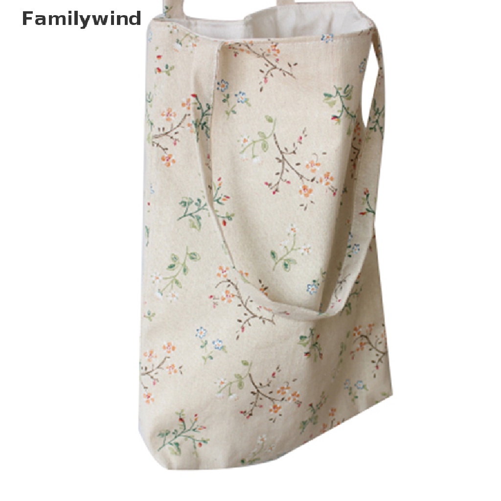 Túi tote đeo vai/ xách tay bằng cotton linen cổ điển cho nữ