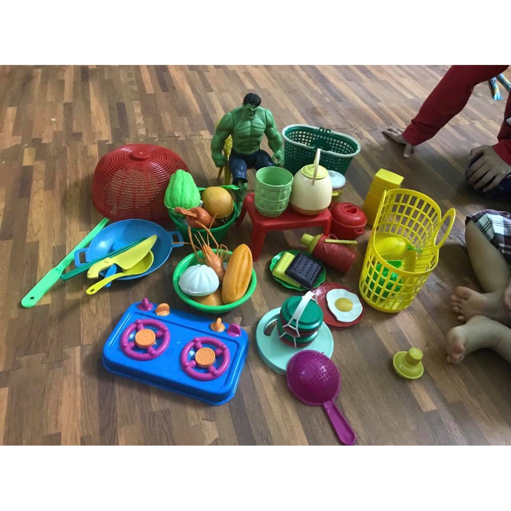 Đồ chơi cho bé – Bộ đồ chơi nấu ăn nhà bếp bằng nhựa cao cấp Việt Nam cân kg giá sỉ – Mum Kids