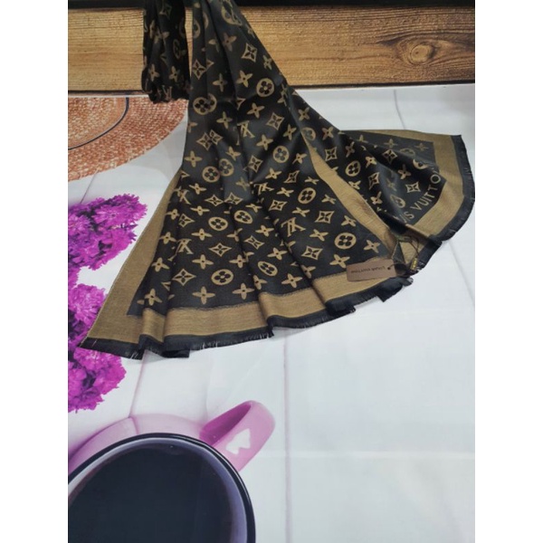 Khăn Choàng Cổ Hiệu LV Phong Cách Thời Trang - Khăn gấm 75 x180cm