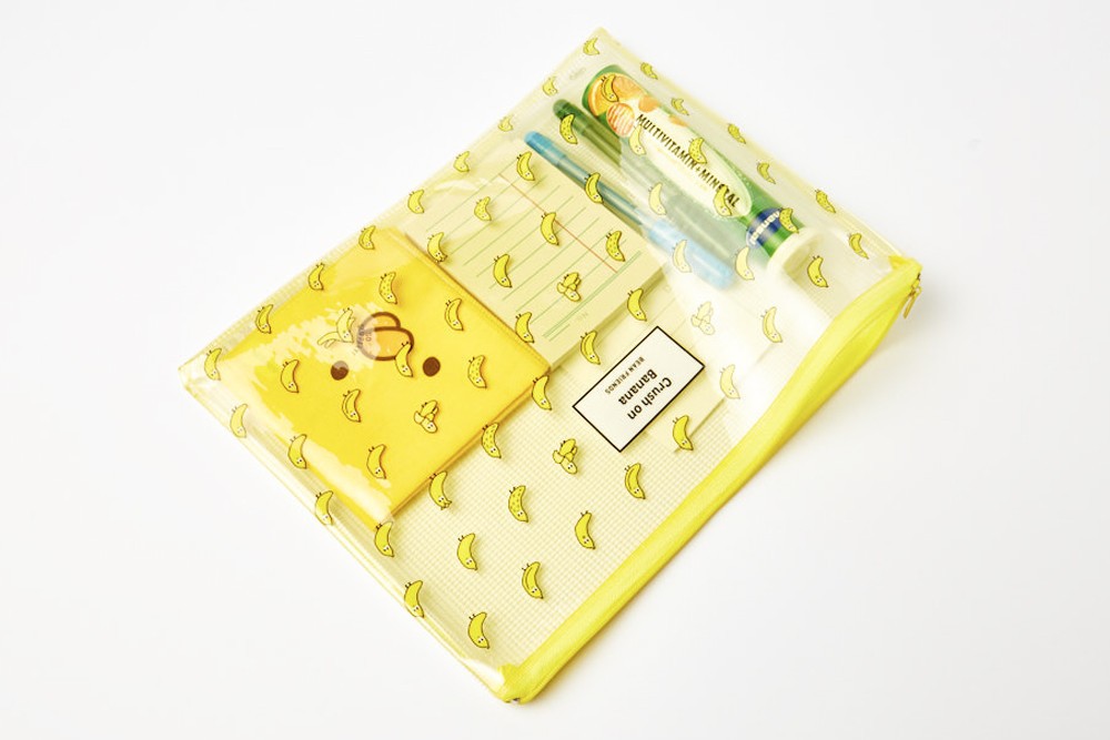 Túi Lưới ARTBOX Có Dây Kéo Họa Tiết Chuối Màu Vàng (Cỡ Lớn)