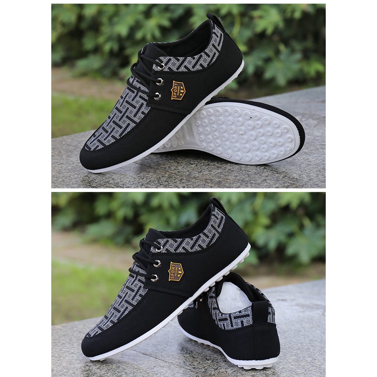 Giày lười vải canvas thiết kế thoáng khí thời trang mùa thu mới cho nam 2021