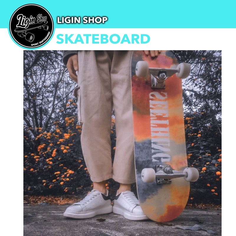 Ván trượt Skateboard mặt nhám, trượt ván, ván trượt thể thao gỗ ép 8 lớp chắc chắn.