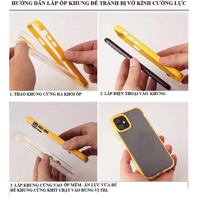 Ốp lưng iphone trong có lớp KHUNG CỨNG BẢO VỆ 3 trong 1 IP7,8,plus/X,XS/XSMAX/11/11/12,pro,max/13.pro.max