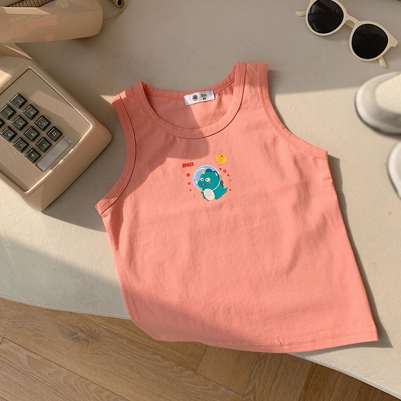 Áo Thun Không Tay In Họa Tiết Hoạt Hình Thời Trang Mùa Hè Cho Bé