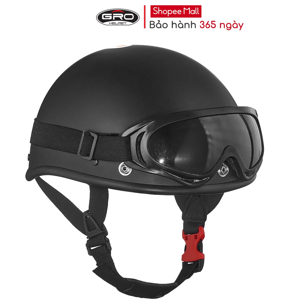 Mũ bảo hiểm phượt nửa đầu Amby Helmet kèm họa tiết trang trí