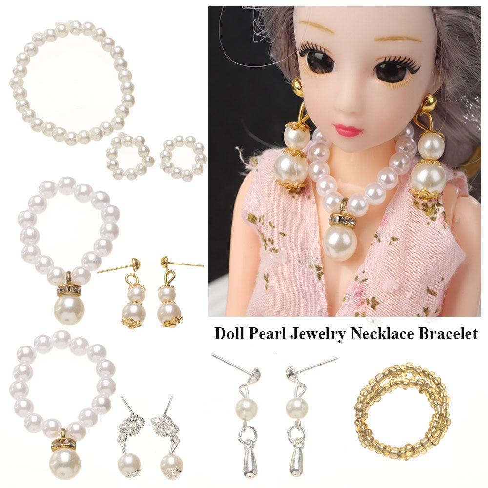 LAYOR1 Bông Tai Thời Trang Bằng Hợp Kim Màu Trắng Cho Búp Bê Tỉ Lệ 1 / 6