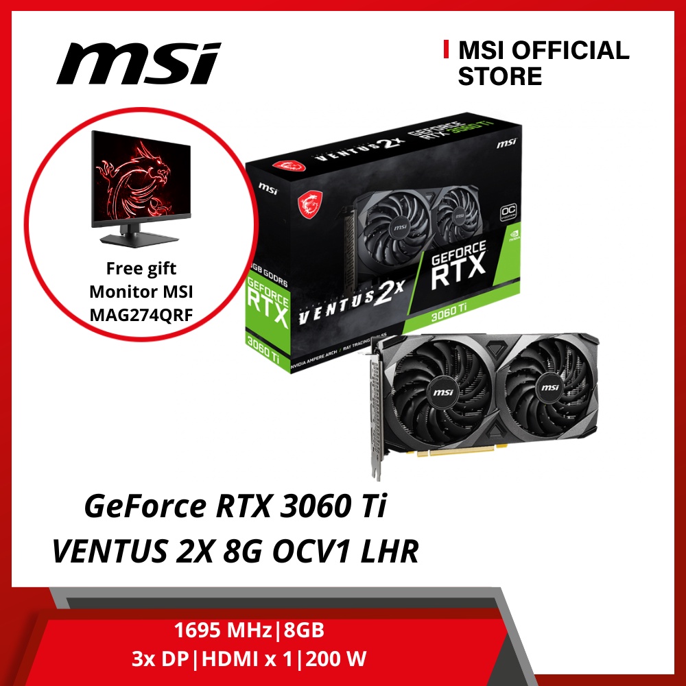 Card màn hình MSI GeForce RTX 3060 Ti VENTUS 2X 8G OCV1 LHR