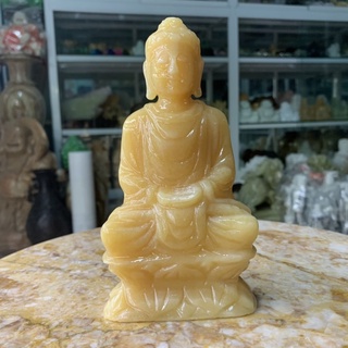 Tượng phật bổn sư thích ca đá ngọc hoàng long - cao 16cm