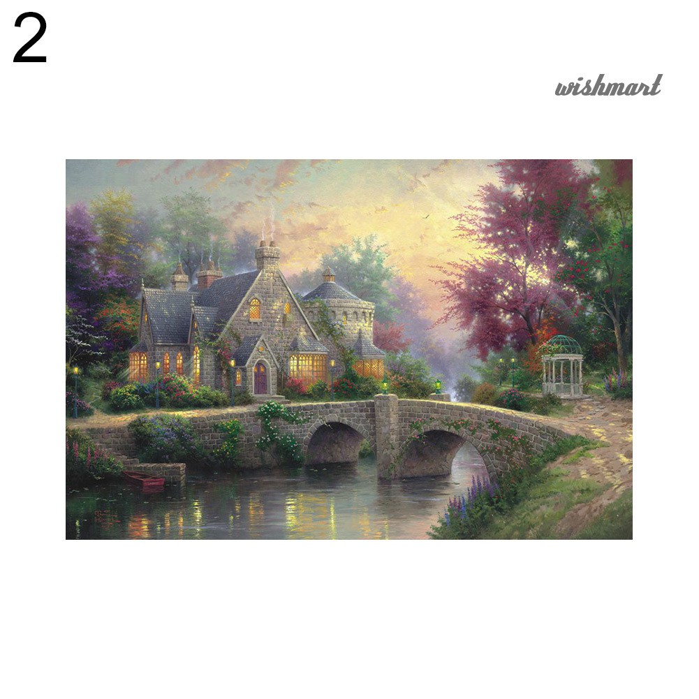 Đồ chơi ghép tranh hình khung cảnh đường phố/ quán cà phê/ cherry 1000 mảnh phù hợp làm quà tặng cho người lớn/ trẻ em