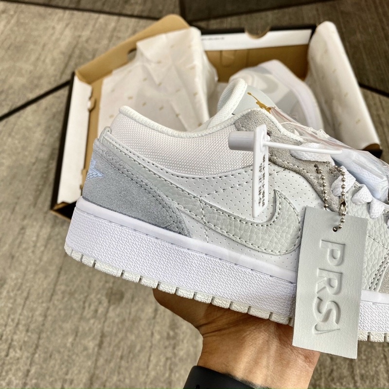 GIÀY JD1 LOW PARIS XÁM GREY DA THẬT LAI AU
