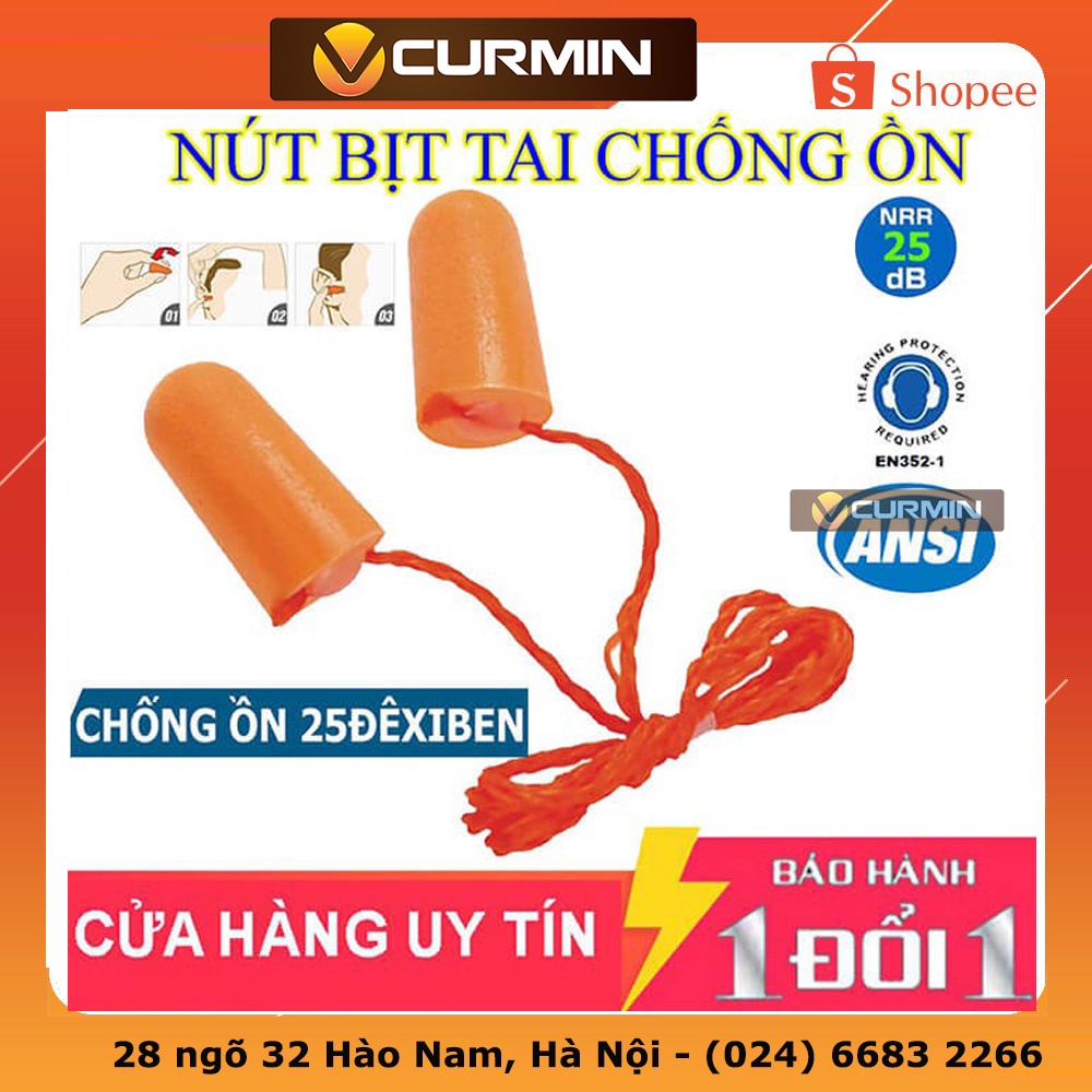 Nút bịt tai chống ồn cao cấp 3M 1110 có dây đeo, êm tai không đau nhức