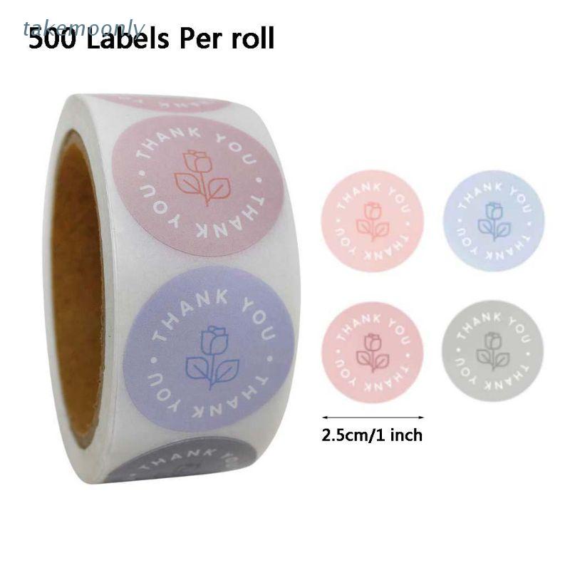 Cuộn 500 miếng dán in chữ Thank You 1inch dùng trang trí sổ tay độc đáo