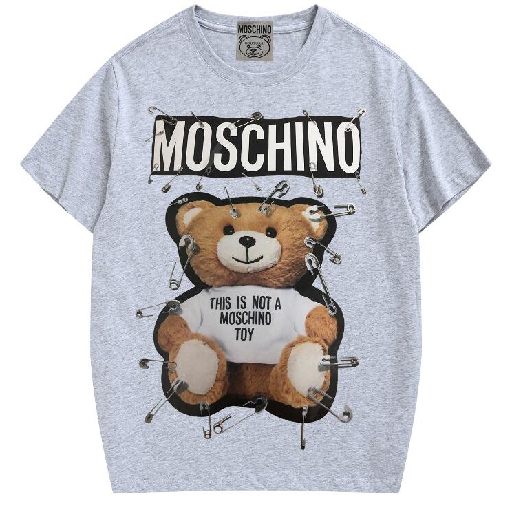 Áo thun cotton tay ngắn in hình gấu Moschino