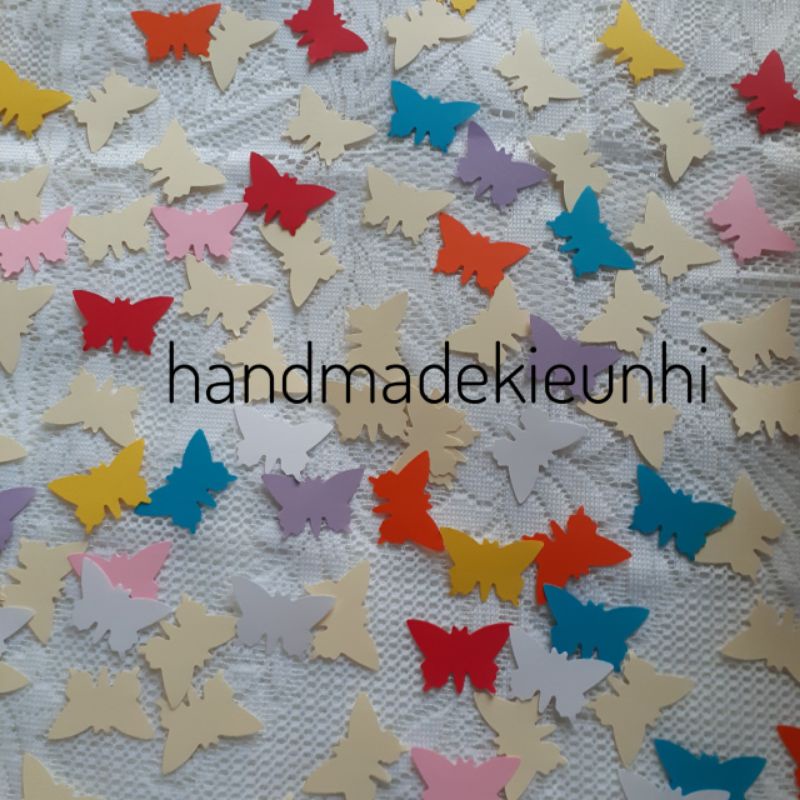 20- 35-50 Hình bươm bướm, có 3 size, bằng giấy - thủ công mầm non cho bé- trang trí thiệp, bưu thiếp, bao lì xì