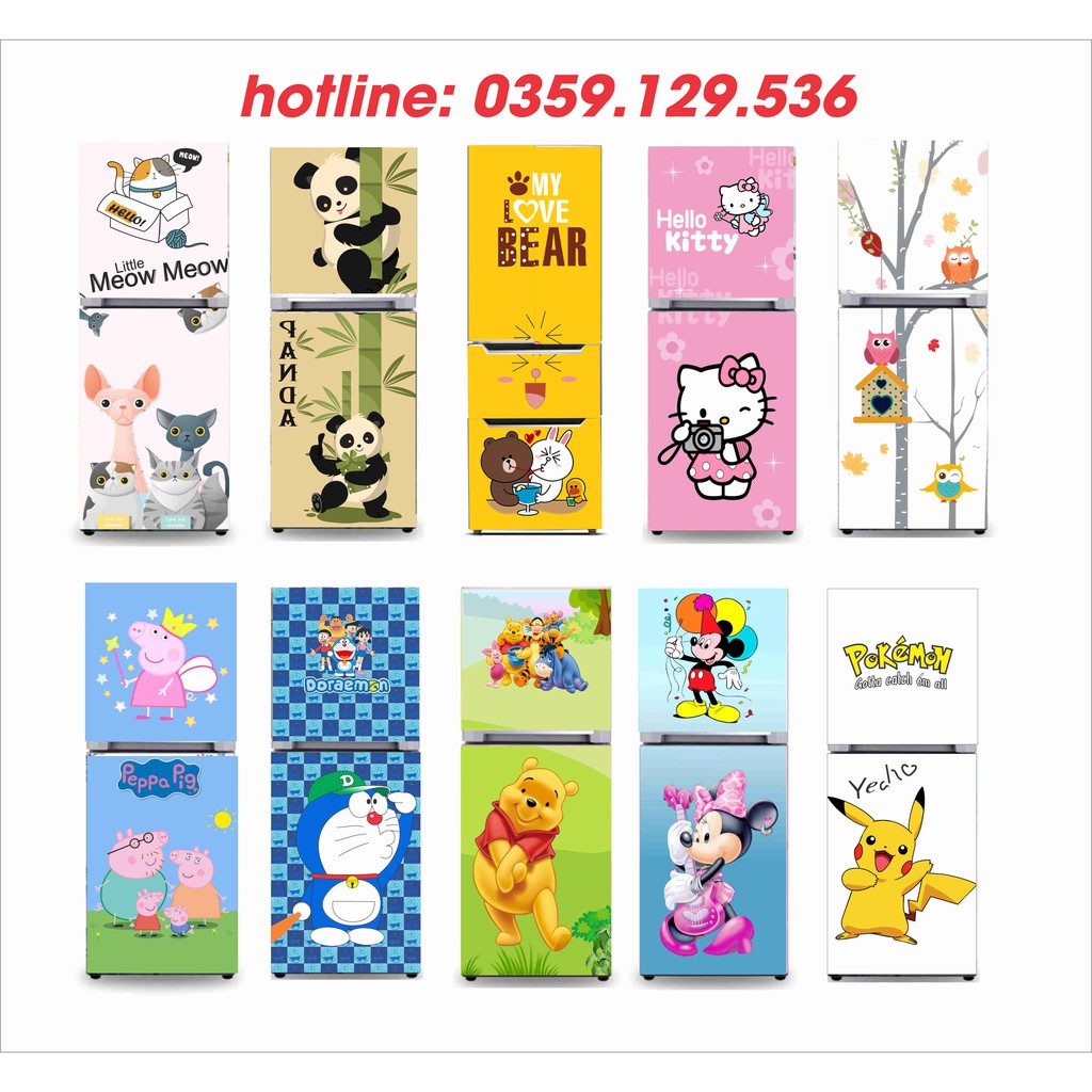 Miếng decal dán tủ lạnh CUTE cao cấp - Miếng dán tủ lạnh chất liệu cao cấp, chống nước