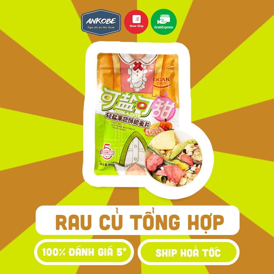 Ngũ cốc giảm cân viên sữa chua hoa quả Ocak 400 gram ăn kiêng với granola siêu hạt cùng hoa quả dinh dưỡng Calbee Ankobe