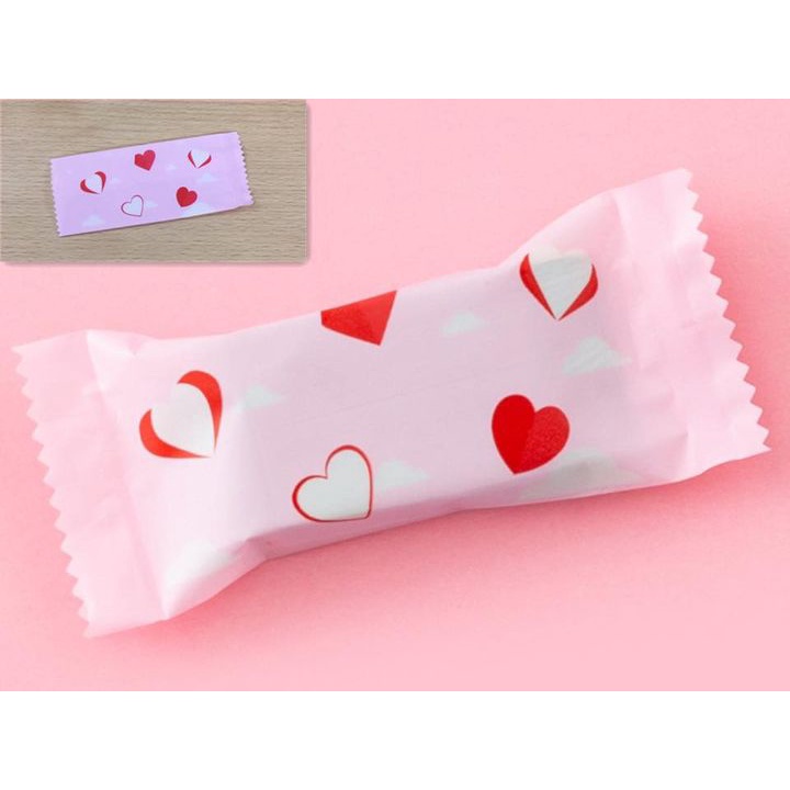 Túi Kẹo Nougat  túi Kẹo Sữa trái tim +  số (200c/bịch) SIZE MINI 4 x 9.5 CM