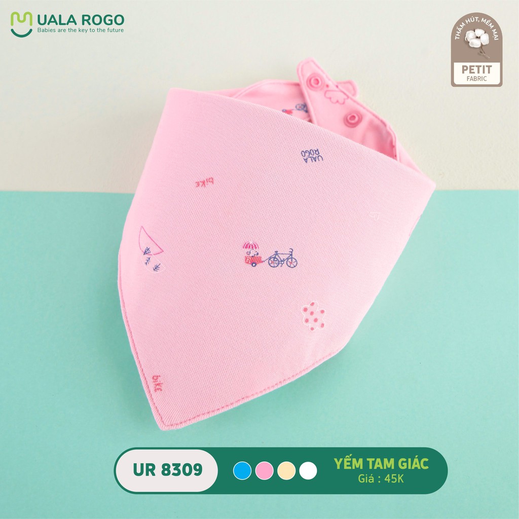 Yếm tam giác UALA &amp; ROGO sợi tre 2 cúc mỏng Size 0-2Y [ UalaRogo ]