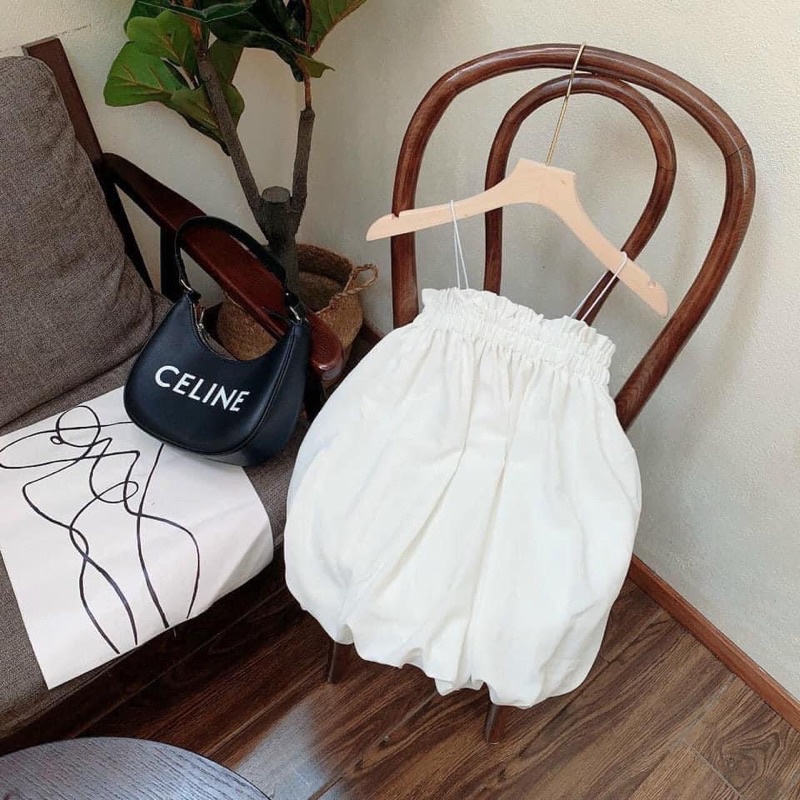 Áo 2 Dây Nữ Vintage Bo Viền Chun Ngực Vải Thô Hàn Siêu Hot(Hàng Sẵn, Ảnh Thật)