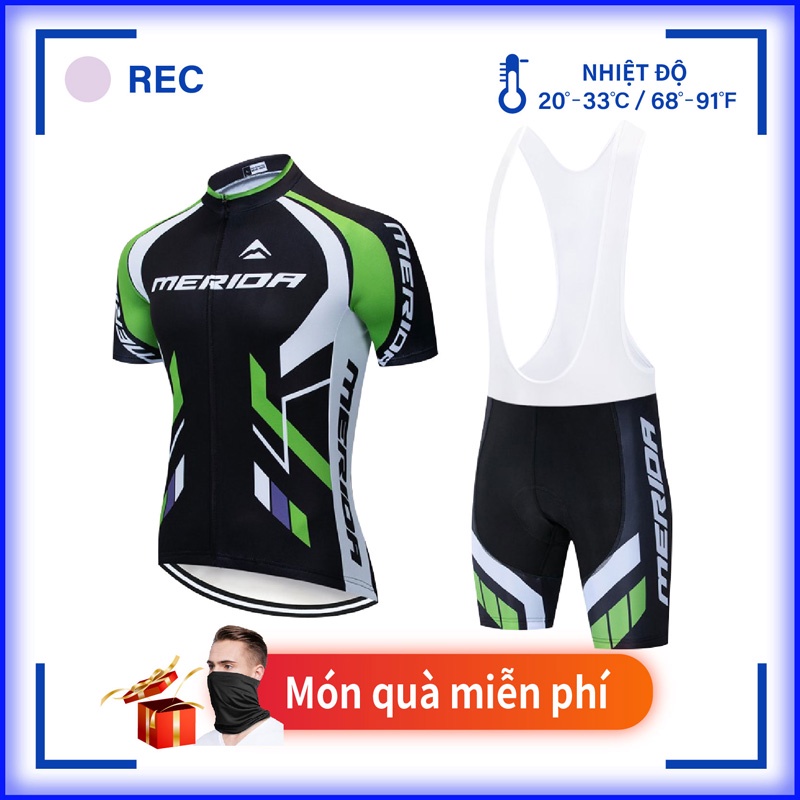Bộ áo thun tay ngắn dành cho nam đi xe đạp đua xe đạp của MERIOA có túi sau áo đi xe đạp có dây kéo