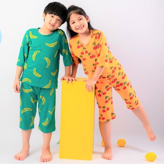 Đồ bộ lửng cotton cho bé trai, bé gái mùa hè Unifriend 2020. Size trẻ em 5, 6, 7, 8 tuổi thumbnail