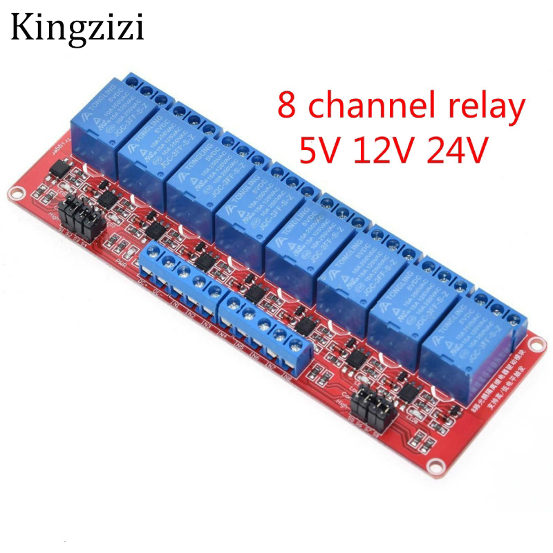 Mô Đun Rơ Le 8 Kênh 5v/12v/24v 8 channel high and low level trigger relay control with optocoupler