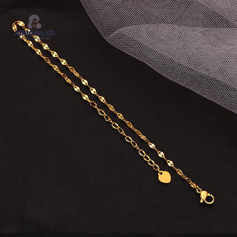 ✨✨Lắc Chân Bằng Thép Titan Mạ Vàng 18K Đơn Giản Không Phai Màu