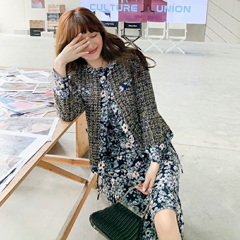 VÁY MAXI HOA XANH DÀI TAY TIỂU THƯ | BigBuy360 - bigbuy360.vn