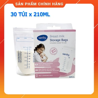 Túi trữ sữa Sanity Free BPA 210ml hộp 30 túi - Công nghệ từ Đức - Hàng chính hãng