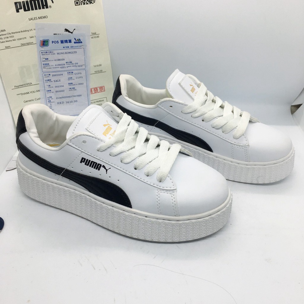 Giày thể thao nữ puma kẻ đen  , giày puma viền đen trắng hàng đẹp full box,bill | BigBuy360 - bigbuy360.vn