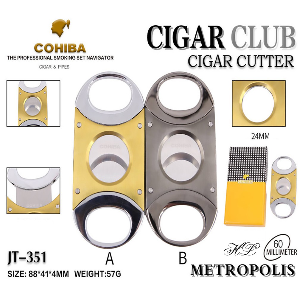 Cắt Cigar | Cắt Xì Gà JT-351 (Full Box có bao da - kèm ảnh thật)