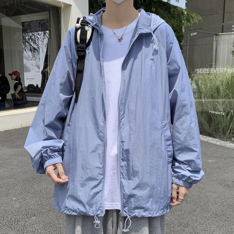 Áo Khoác Chống Nắng Dáng Rộng Bằng Lụa Lạnh Siêu Mỏng Thoáng Khí Phong Cách Hàn Quốc Thời Trang Mùa Hè Cho Nam