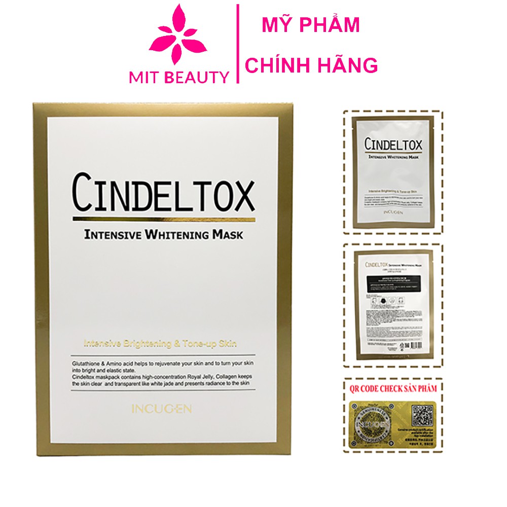 Mặt Nạ Cindel Tox Intensive Whitening Mask Hàn Quốc Hộp 5 Miếng Mit Beauty Dưỡng Trắng Chuyên Sâu