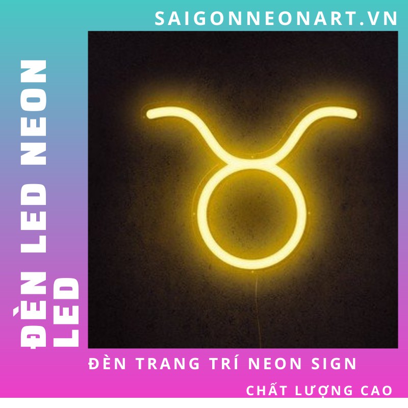 Đèn trang trí led neon sign hình CUNG KIM NGƯU