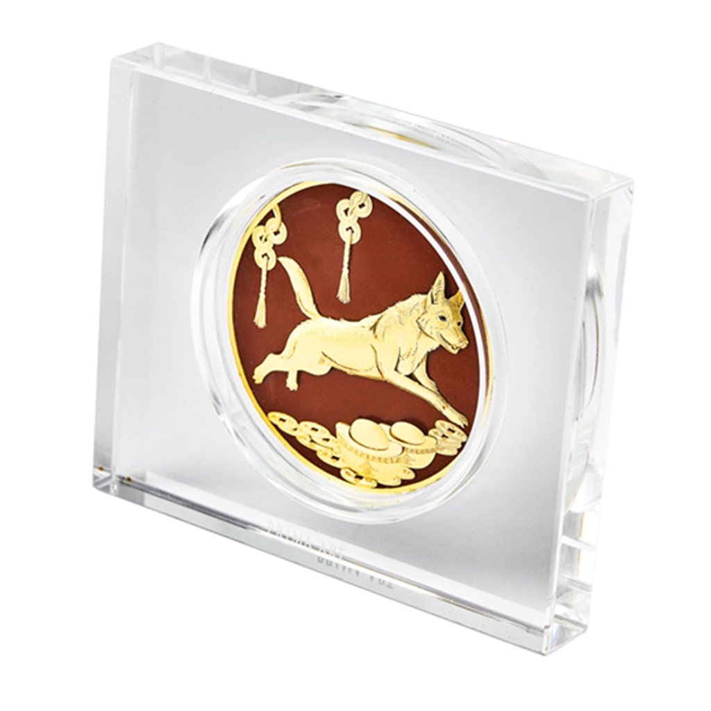 Quà Tặng Vàng 24K PRIMA ART - Tuất may mắn - Size 10x12cm - DGS-0029-04