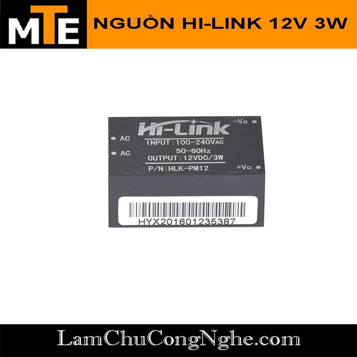 Mới! Mạch nguồn Hi-Link HLK-PM12 220V - 12V 3W  - Module nguồn hạ áp loại tốt dành cho các dự án IOT