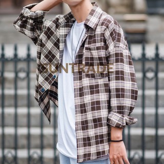Áo sơ mi caro nam form rộng unisex