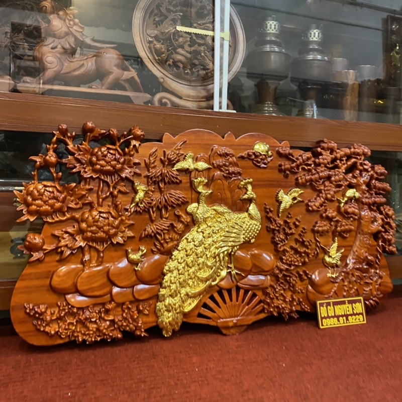 Tranh quạt gỗ phu thê viên mãn