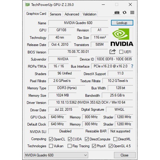 Quadro 600 1GG DDR3 | BigBuy360 - bigbuy360.vn
