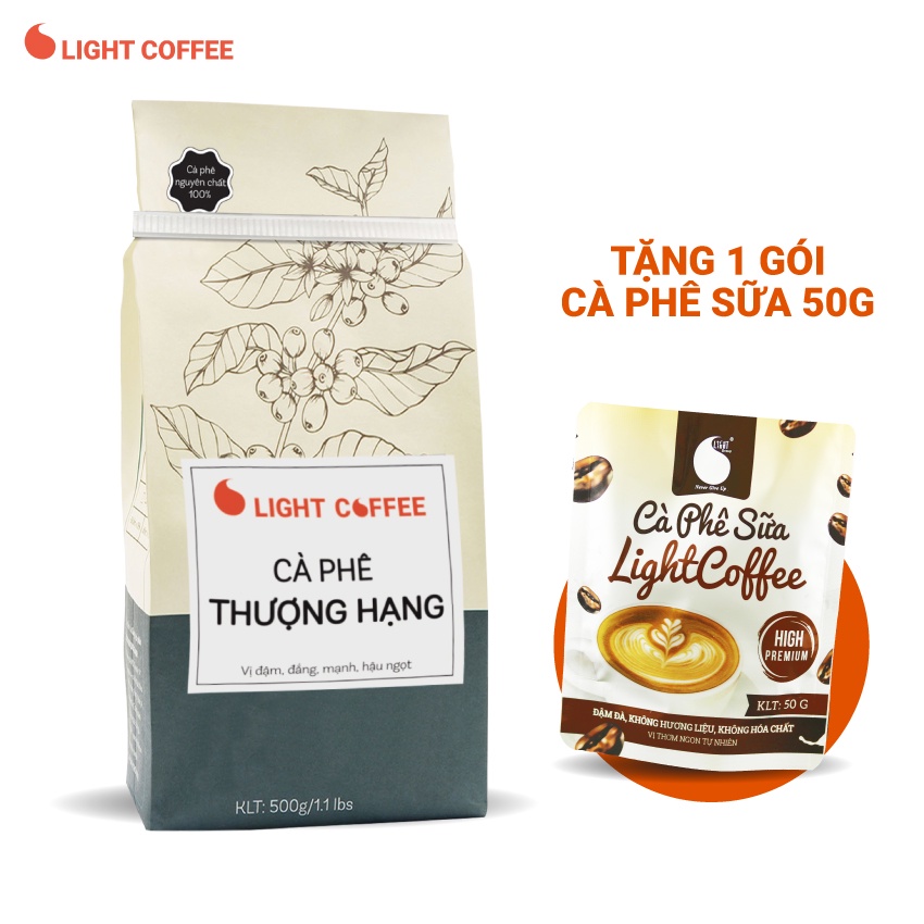 [Mã BMBAU50 giảm 7% đơn 99K] Cafe Thượng hạng Light Coffee gu đậm, đắng mạnh, hậu ngọt - Gói 500g