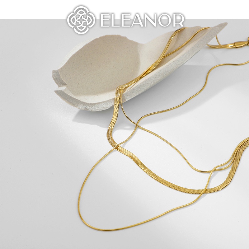 Dây chuyền layer nữ titan Eleanor Accessories thiết ba sợi mảnh basic phụ kiện trang sức 4224