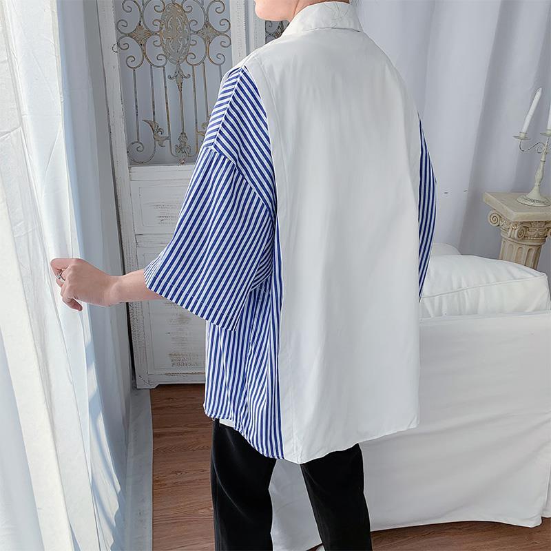 Áo Sơ Mi Form Rộng Phối Màu Thời Trang Hong Kong Cho Nam